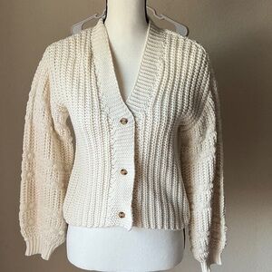 Saltwater LUXE Sweater Cardigan . NEW with Tags . Cream . Small